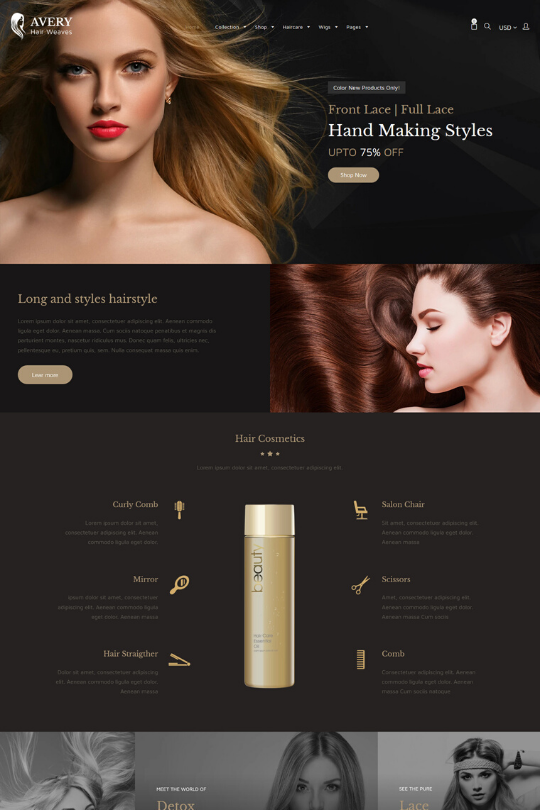 Download Avery Hair Wig, and Extension Shopify Theme - Top Shopify Themes For Artists