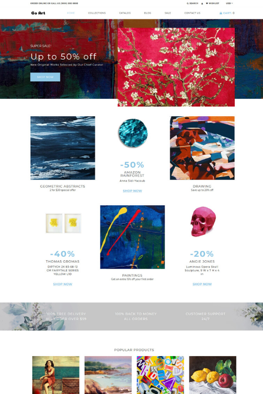 Download Go Art - Art Clean Creative Shopify Theme - Top Shopify Themes For paint painter Artists