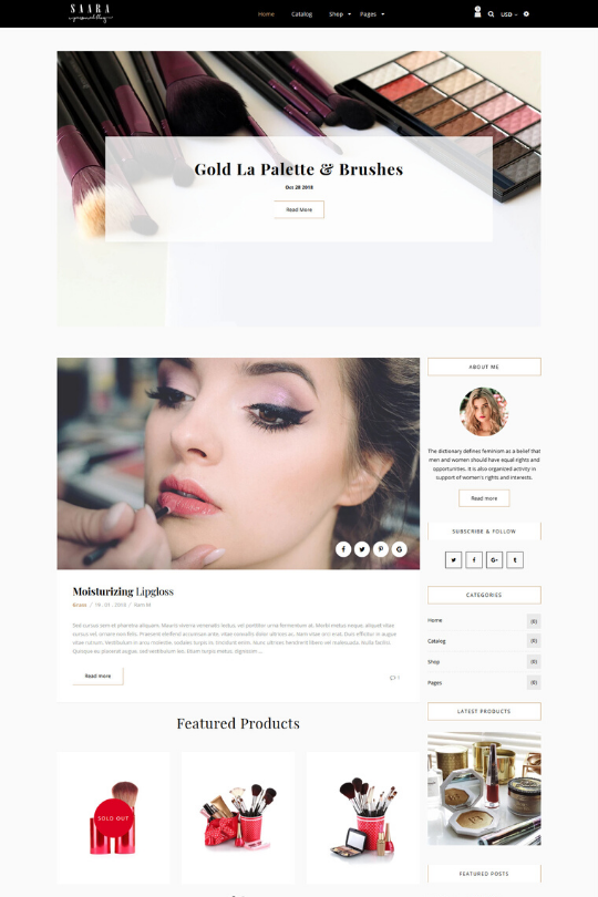 Download Saara - Blog Shopify Theme - Top Shopify Themes For makeup Artists