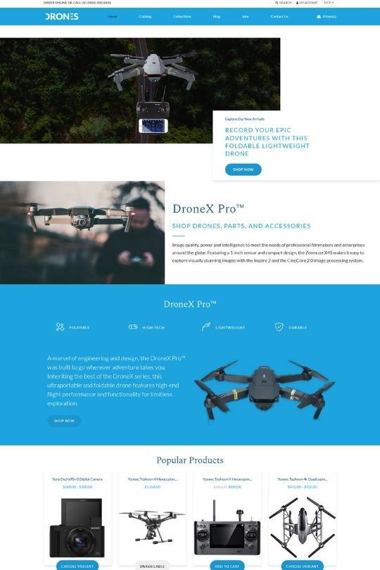 Download Drones - Gadgets Store Shopify Theme - 15 Best Premium Shopify Themes For Single Product