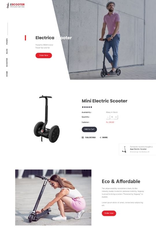 Download Escoot - Single Product Shopify Theme - 15 Best Premium Shopify Themes For Single Product