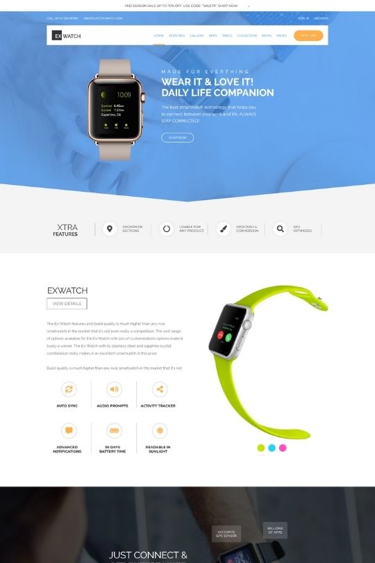 Download Ex Watch - Single Product eCommerce Shopify Theme - 15 Best Premium Shopify Themes For Single Product