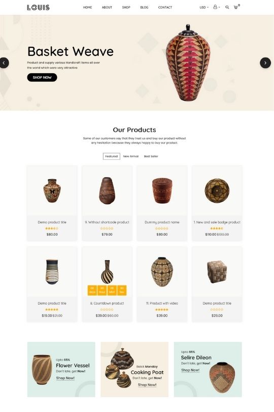 Download Louis – Handmade and Craft Shopify Theme - Best Shopify Themes For Custom Products Online Store