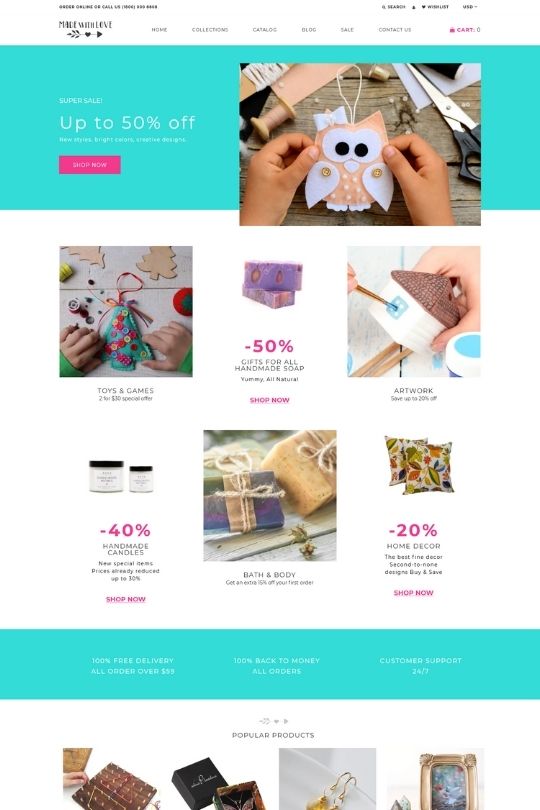 Download Made with Love – hobbies and crafts creative Shopify theme - Best Shopify Themes For Custom Products Online Store