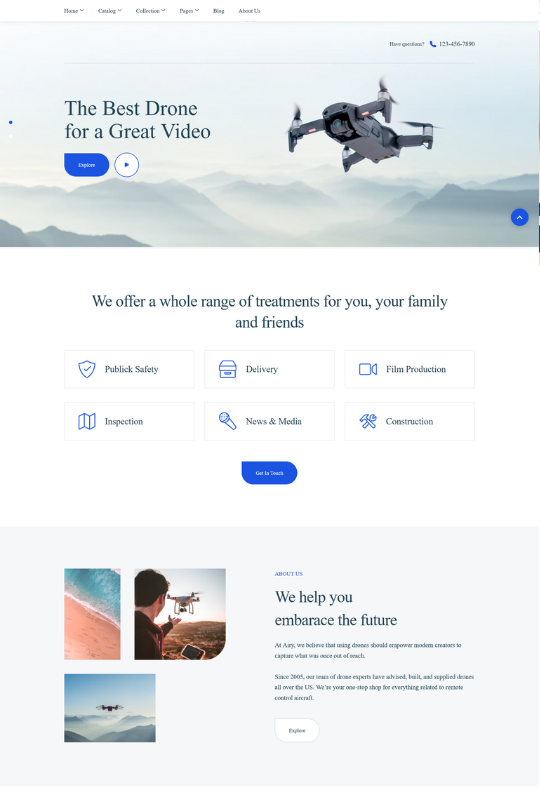 Download Airy - Drones Store Shopify Theme - Best Shopify Themes for One Page Shopify store