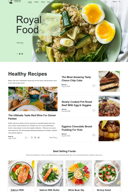 Download Foodian - Food Blog Shopify Store - Best Shopify Themes for blog page setup