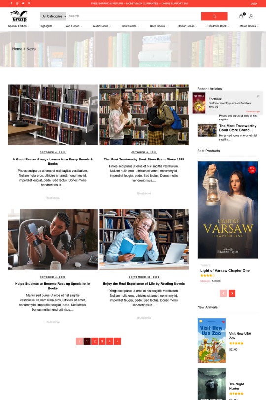 Download Grasp - Book Store Shopify Theme - Best Shopify Themes for blog page setup