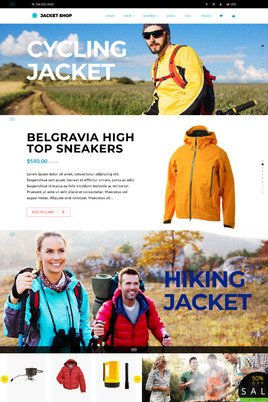 Download Jacket Sports Apparel Shopify Theme - Top 10 Shopify Themes for Your Outdoors Store